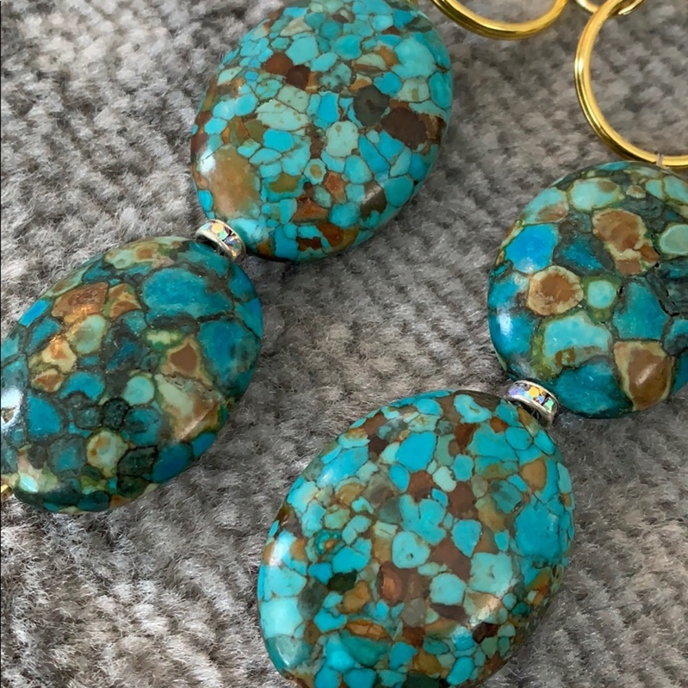 💕x2HP💕Green and Blue Agate beaded keychain - Picture 5 of 7